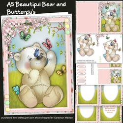A5, Mini Kit, Beautiful Bear and Butterfly