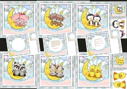 6, Lovely Cards + 3 Inserts To The Moon and Back 