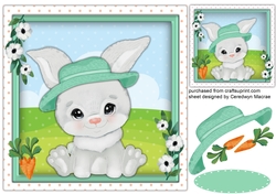Gorgeous Rabbit in a Green Hat