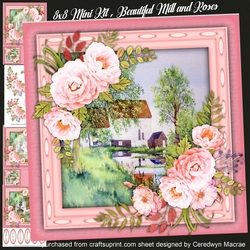 8x8 Mini Kit , Beautiful Mill and Roses 