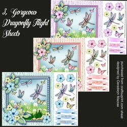 3, Gorgeous Dragonfly Flight Sheets 