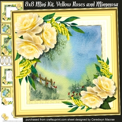 8x8 Mini Kit, Yellow Roses and Mimosa 