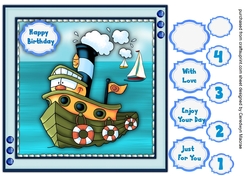 Billys Green Tugboat 7x7