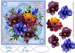 Beautiful Blue Posy , 7x7