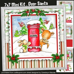 7x7 Mini Kit Deer Santa