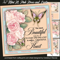 7x7 Mini Ki, Pink Roses and Quote