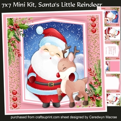 7x7 Mini Kit, Santas Little Reindeer