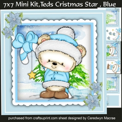 7x7 Mini Kit, Teds Christmas Star , Blue