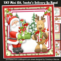 7x7 Mini Kt, Santas Delivering By Hand