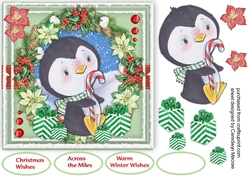 7x7 Penguins Candy Cane