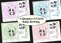 4, Gorgeous 7x7 Cards , Babys Birthday