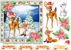 Reindeer  Santa 7x7