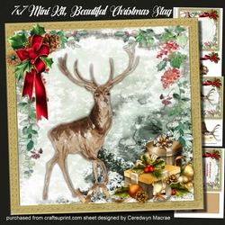 7x7 Mini Kit , Beautiful Christmas Stag