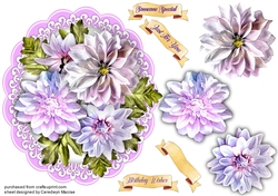 Beautiful Llac Asters on Lace