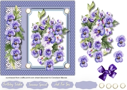 Beautiful Spring Pansys  7x7 