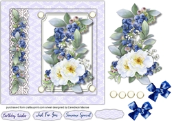 Blueberrys and Wild Roses 7x7