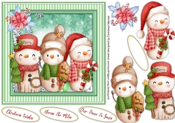 Adorable Little Snow Men Friends