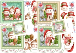 4,Adorable Christmas Snowman + 2 inserts