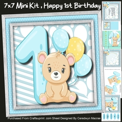 7x7 Mini Kit, Happy 1st Birthday
