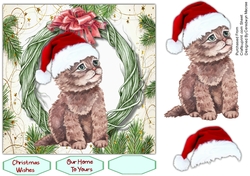 7x7 Kittys Christmas Hat