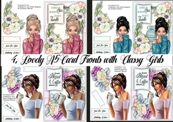 4, Lovely A5 Card Fronts, Classy Girls