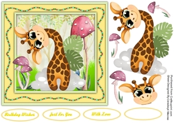 Giraffe Playing Peek-a-Boo 7x7