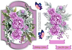 Lilac Peonys in a Bracket Mat