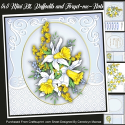 8x8 Mini Kit, Beautiful Daffodils and Forget-me-nots
