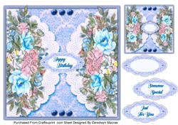 7x7, Beautiful Blue and Blush Roses
