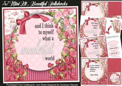 7x7 Mini Kit, Beautiful Hollyhocks 