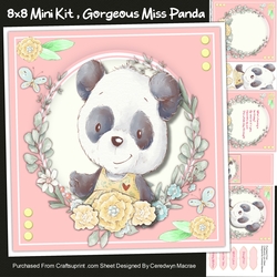 8x8 Mini Kit Gorgeous Miss Panda 