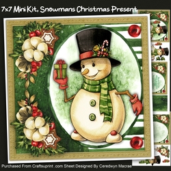 7x7 Mini KIt, Snowmans Christmas Present
