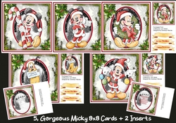 5,Gorgeous Micky 8x8 Cards + 2 Inserts