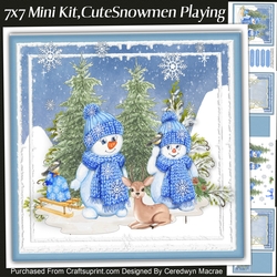 7X7 Mini Kit, Cute Snowmen Playing