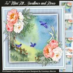 7x7 Mini Kit, Swallows and Roses