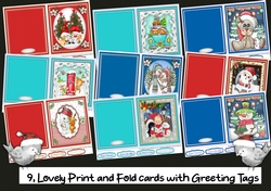 9, Lovely Print and Fold card with greeting tags 