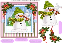 7x7 Rabbits Snowman