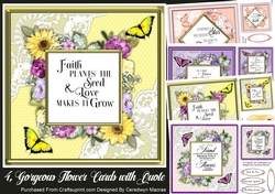 4, Gorgeous Flower Cards With Quotes