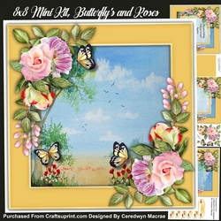 8x8 Mini Kit, Butterflys And Rose