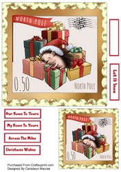 7x7 North Pole Hedgehog Stamp