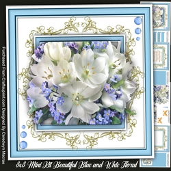 8x8 MininKit, Beautiful Blue and White Floral 