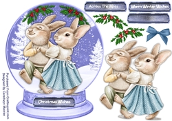 Lovely Snowglobe , Dancing Rabbits