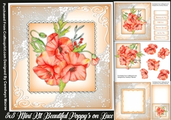 8x8 Mini Kit, Beautiful Poppys on Lace