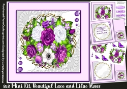 8x8 Mini Kit, Beautiful Lace and Lilac Roses
