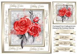 8x8 Beautiful Red Florals