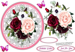 Beautiful  Roses  on Lace