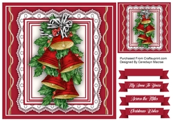 8x8 Beautiful Red Christmas Bells