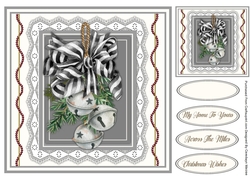 8x8 Beautiful Silver Christmas Bells