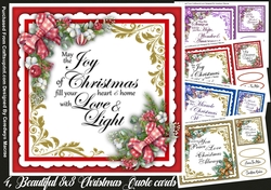 4, Beautiful  8x8 Christmas Quote Cards