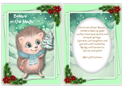 A5, Hedgehogs Christmas tree with Insert Verse